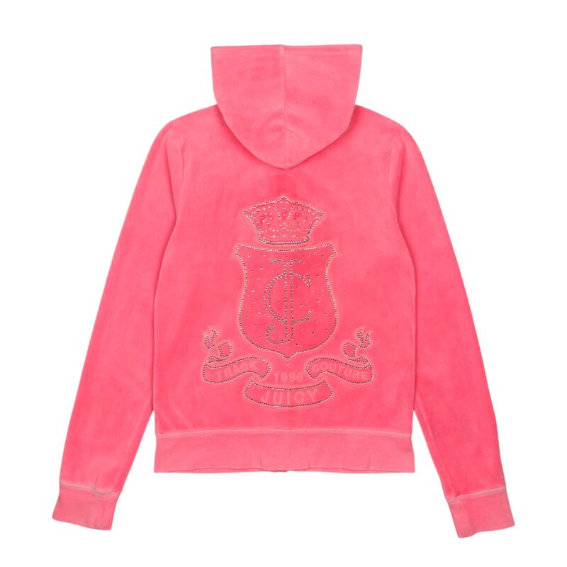 Juicy Couture Y2K S12 Diamante Zip Up Velour Track Hoodie